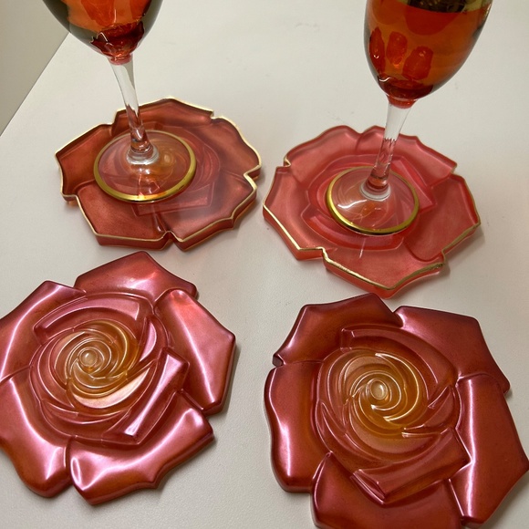 Resin rose coasters set of 3 - Picture 8 of 12